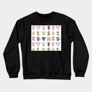 Cute Baby Animals Pink Pig Axolotl Cow Rabbit Sloth Snake Chick Panda Animal Social Distancing FaceMask Teachers Crewneck Sweatshirt